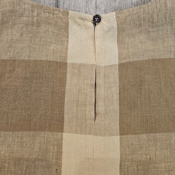 Apuntob Macro Vichy Linen Sleeveless Top Womens Size S Hazelnut Check Minimalist - Picture 7 of 11